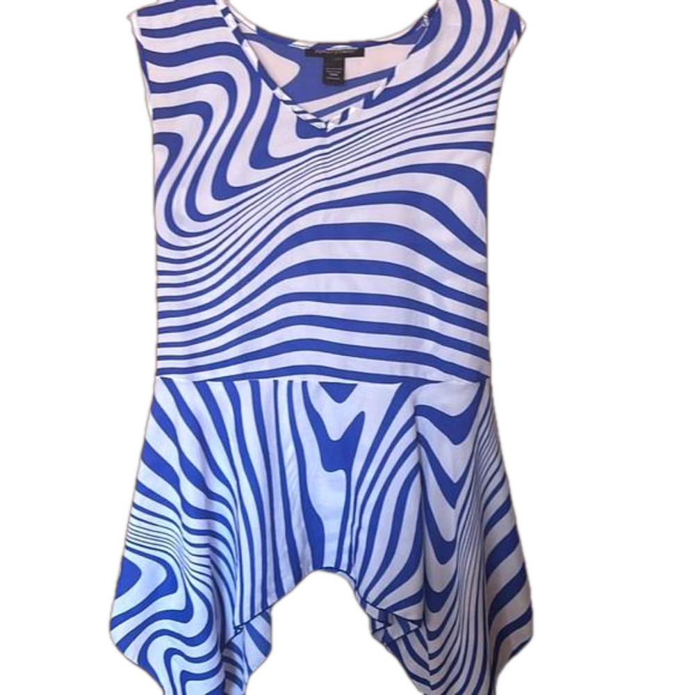 Ashley Stewart Blue and White top
